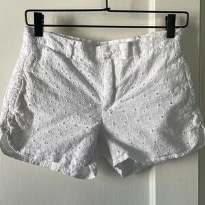Madewell Women's White Eyelet Shorts Classic Mod Size 0 XS